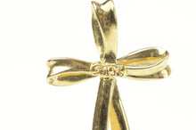 Load image into Gallery viewer, 10K Diamond Curvy Loop Cross Christian Faith Pendant Yellow Gold
