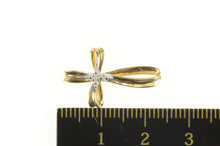 Load image into Gallery viewer, 10K Diamond Curvy Loop Cross Christian Faith Pendant Yellow Gold