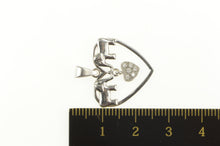 Load image into Gallery viewer, 14K Diamond Heart Dangle Elephant Design Pendant White Gold