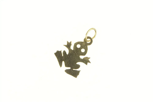 14K Stylized Frog Cut Out Toad Animal Charm/Pendant Yellow Gold