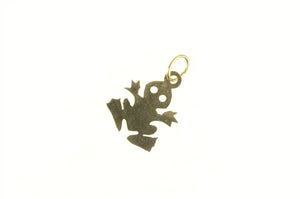 14K Stylized Frog Cut Out Toad Animal Charm/Pendant Yellow Gold