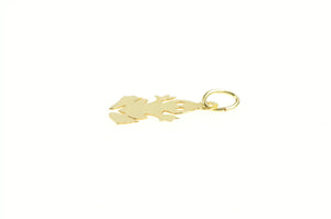 14K Stylized Frog Cut Out Toad Animal Charm/Pendant Yellow Gold