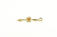 Load image into Gallery viewer, 10K Oval Citrine Diamond Accent Cross Christian Pendant Yellow Gold