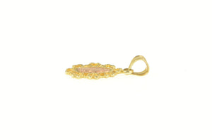 14K Two Tone Virgin Mother Mary Christian Pendant Yellow Gold