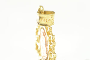 14K Two Tone Virgin Mother Mary Christian Pendant Yellow Gold