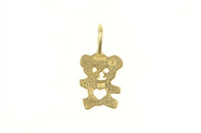 Load image into Gallery viewer, 14K Heart Cut Out Teddy Bear Stuffed Animal Love Charm/Pendant Yellow Gold