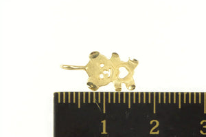 14K Heart Cut Out Teddy Bear Stuffed Animal Love Charm/Pendant Yellow Gold