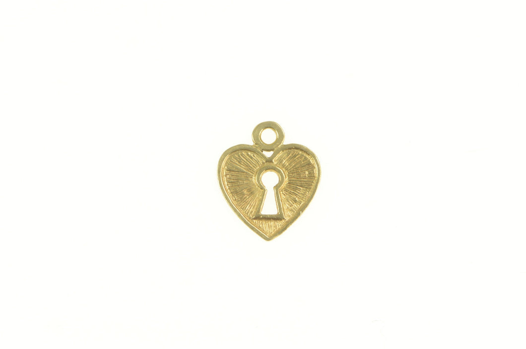 Gold Heart Lock Charm - Jewelry Designs