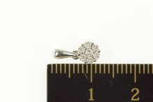 Load image into Gallery viewer, 14K Diamond Round Halo Cluster Classic Pendant White Gold