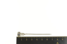 Load image into Gallery viewer, 14K Art Deco Filigree Diamond Syn. Sapphire Stick Pin White Gold