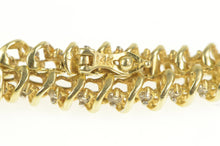 Load image into Gallery viewer, 14K 0.76 Ctw Classic Diamond Wavy Link Tennis Bracelet 7.25&quot; Yellow Gold