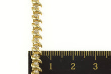 Load image into Gallery viewer, 14K 0.76 Ctw Classic Diamond Wavy Link Tennis Bracelet 7.25&quot; Yellow Gold