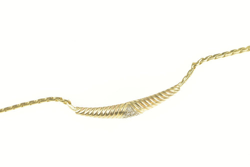 14K Diamond Cluster Scalloped Cluster Chain Bracelet 7