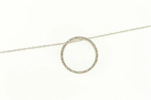 Load image into Gallery viewer, 10K Round Diamond Circle Journey Symbol Pendant 17.75&quot; White Gold