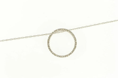 10K Round Diamond Circle Journey Symbol Pendant 17.75