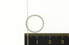 Load image into Gallery viewer, 10K Round Diamond Circle Journey Symbol Pendant 17.75&quot; White Gold
