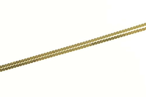 14K 1.2mm Flat Wavy Link Serpentine Chain Necklace 17.75