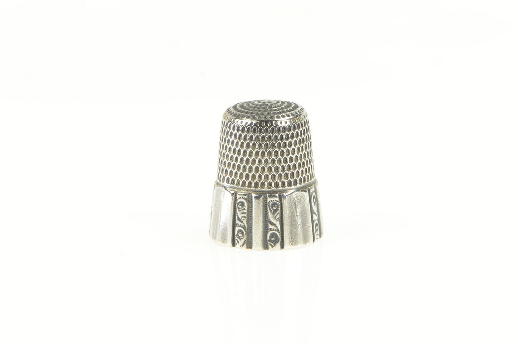 Sterling Silver Art Deco Ornate Scroll Design Sewing Thimble