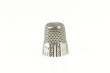 Load image into Gallery viewer, Sterling Silver Art Deco Ornate Scroll Design Sewing Thimble