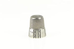 Sterling Silver Art Deco Ornate Scroll Design Sewing Thimble