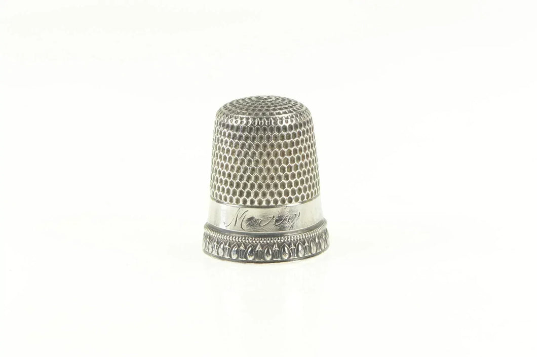 Sterling Silver Art Deco Dot Pattern Design Sewing Tool Thimble