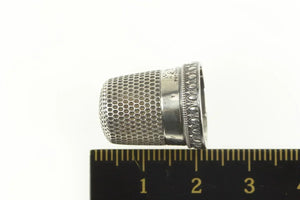 Sterling Silver Art Deco Dot Pattern Design Sewing Tool Thimble