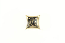 Load image into Gallery viewer, 10K Delta Theta Delta Enamel Fraternity Lapel Pin/Brooch Yellow Gold