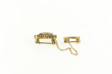 Load image into Gallery viewer, 10K Zeta Theta Alpha Greek Letter Emerald Lapel Pin/Brooch Yellow Gold