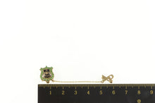 Load image into Gallery viewer, 10K Zeta Theta Alpha Greek Letter Emerald Lapel Pin/Brooch Yellow Gold