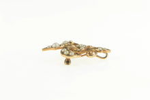 Load image into Gallery viewer, 14K Seed Pearl Encrusted Fleur De Lis Pin/Brooch Yellow Gold