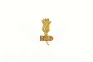 10K Beta Sigma Phi Yellow Rose Sorority Lapel Pin/Brooch Yellow Gold