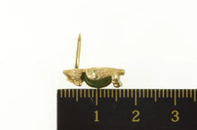 Load image into Gallery viewer, 14K Oval Nephrite Perched Owl Wisdom Lapel Pin/Brooch Yellow Gold