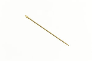 14K Simple Classic Sewing Needle Stitching Tool Charm/Pendant Yellow Gold