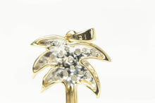 Load image into Gallery viewer, 10K Pave Diamond Palm Tree Tropical Motif Pendant Yellow Gold