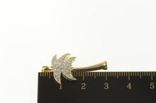 Load image into Gallery viewer, 10K Pave Diamond Palm Tree Tropical Motif Pendant Yellow Gold