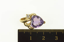 Load image into Gallery viewer, 14K Heart Amethyst Diamond Accent Love Symbol Pendant Yellow Gold