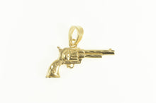 Load image into Gallery viewer, 14K Diamond Cut Revolver Pistol Western Motif Pendant Yellow Gold
