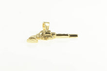 Load image into Gallery viewer, 14K Diamond Cut Revolver Pistol Western Motif Pendant Yellow Gold
