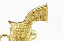 Load image into Gallery viewer, 14K Diamond Cut Revolver Pistol Western Motif Pendant Yellow Gold