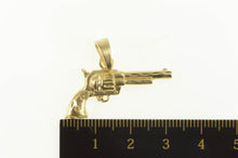 Load image into Gallery viewer, 14K Diamond Cut Revolver Pistol Western Motif Pendant Yellow Gold