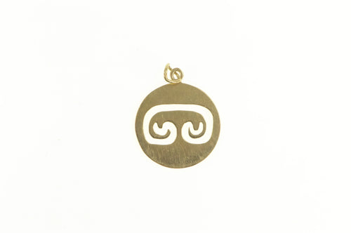 14K C Name Letter Initial Scroll Swirl Cut Out Charm/Pendant Yellow Gold