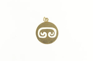 14K C Name Letter Initial Scroll Swirl Cut Out Charm/Pendant Yellow Gold