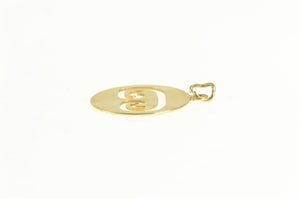 14K C Name Letter Initial Scroll Swirl Cut Out Charm/Pendant Yellow Gold