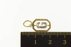 18K Two Tone G Monogram Letter Name Initial Charm/Pendant Yellow Gold