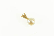 Load image into Gallery viewer, 14K Pearl Diamond Accent 6.9m Classic Pendant Yellow Gold