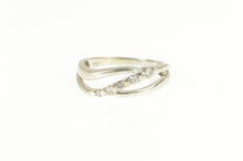 Load image into Gallery viewer, 14K 0.25 Ctw Wavy Design Diamond Curvy Band Ring White Gold