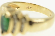 Load image into Gallery viewer, 14K 1.30 Ctw Marquise Emerald Diamond Engagement Ring Yellow Gold