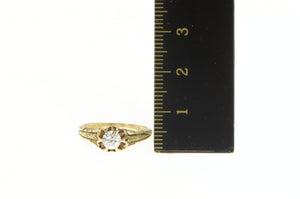 14K 0.41 Ct Old European Cut Diamond Engagement Ring Yellow Gold