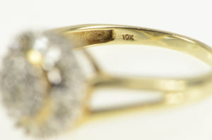 10K 0.30 Ctw Diamond Round Cluster Statement Ring Yellow Gold