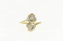 Load image into Gallery viewer, 14K 0.50 Ctw Heart Baguette Cluster Bypass Ring Yellow Gold
